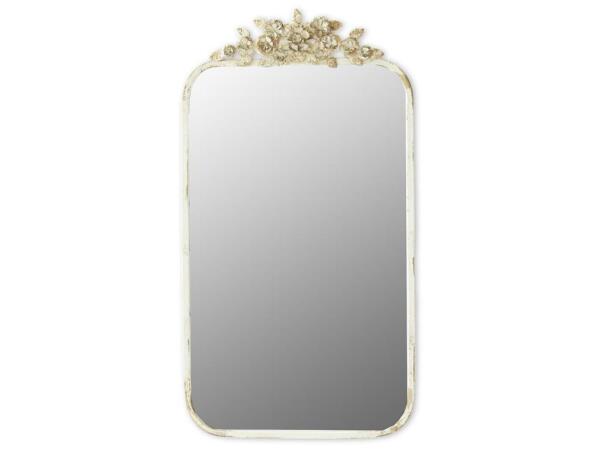 32 Inch Rectangular Whitewashed & Gold Metal Framed Wall Mirror Mirrors K&K Interiors 2