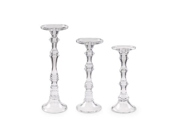Set of 3 Slender Glass Candleholders Accessories K&K Interiors