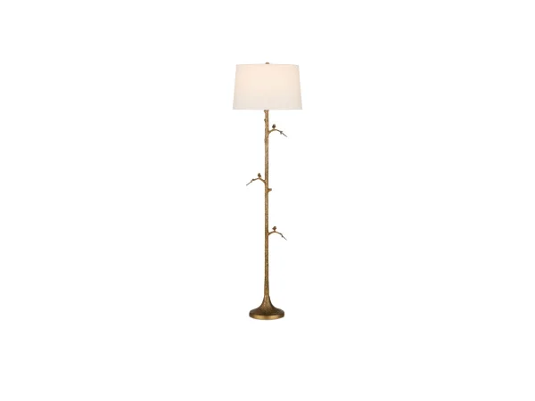 Piaf Brass Floor Lamp Lighting Currey & Company