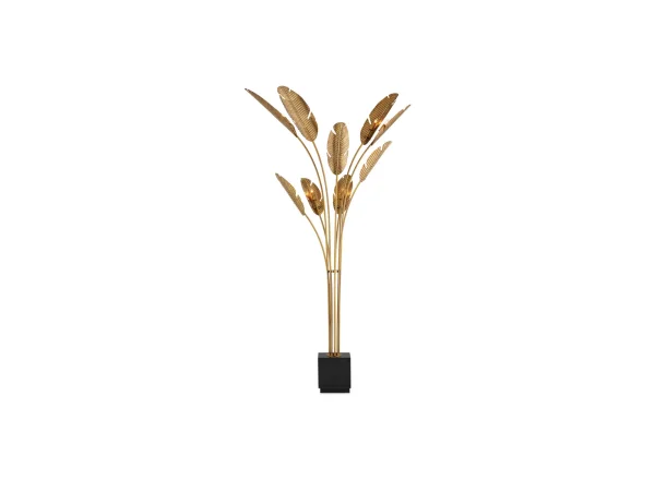 Tropical Grande Brass Floor Lamp Lighting Currey & Company
