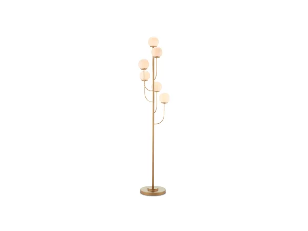 Farnsworth Brass Floor Lamp Lighting Currey & Company