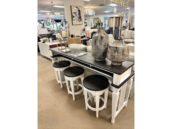 Liberty Sofa Table/ Bar Table With Three Stools Clearance