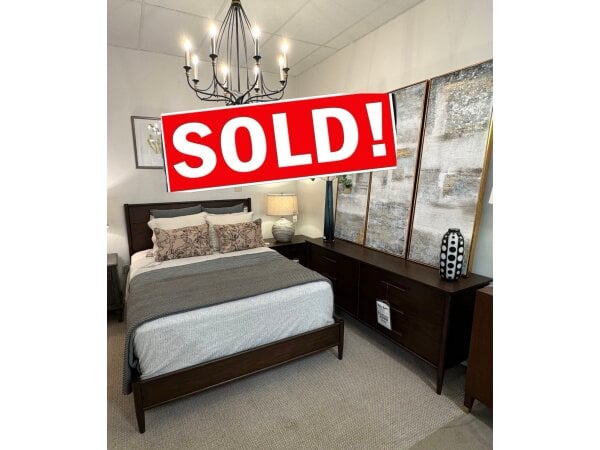 Bassett Walnut Queen Bed, Dresser, and Night Stand Bedroom Sets